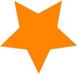 An orange six-pointed star with irregular edges.